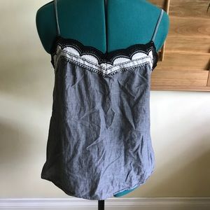 Grey Spaghetti Strap Blouse